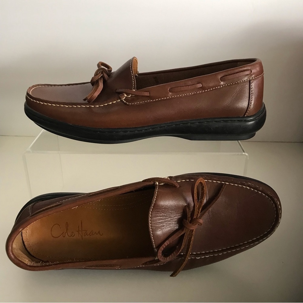 Cole Haan Men's 9.5 M Casual Leather Loafers Brown Slip-on Shoes - Old Stock - Picture 1 of 13